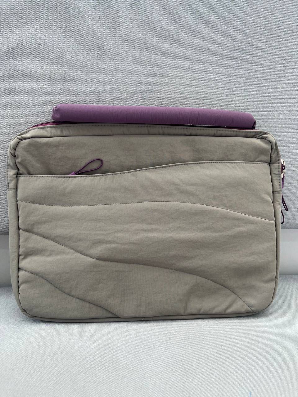 14inches Wave Pattern Laptop Bag Gray&amp;Purple