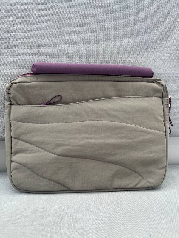 14inches Wave Pattern Laptop Bag Gray&amp;Purple