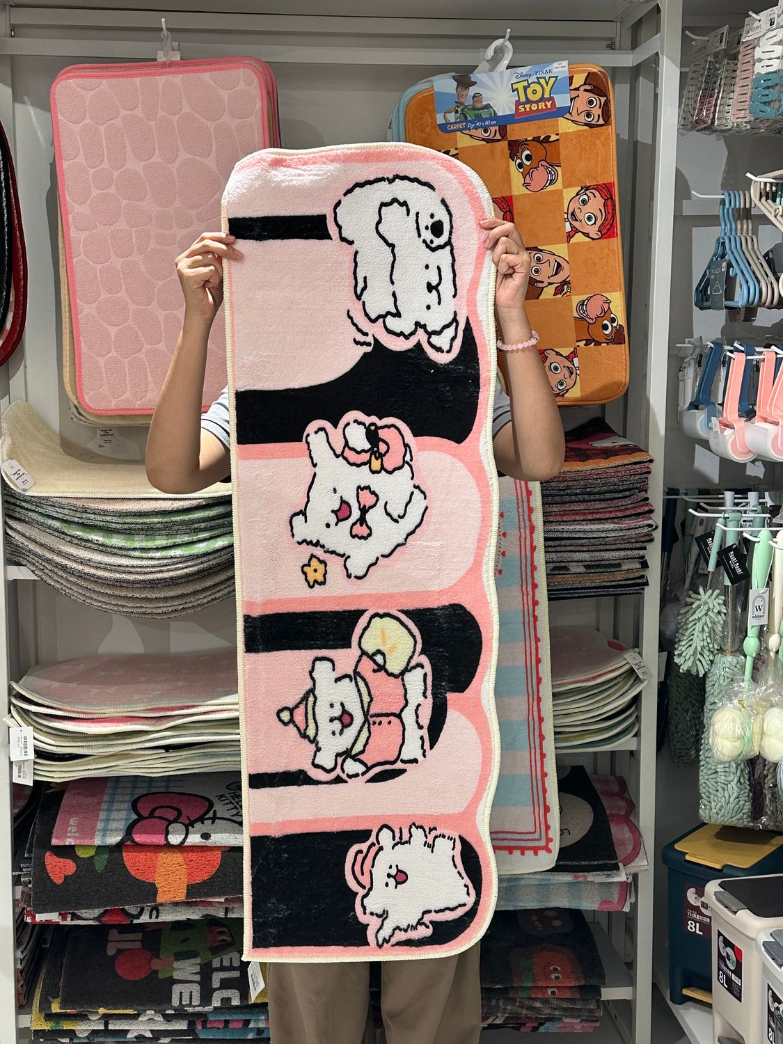 Large Curved Line Puppy Doormat 40x100cm AP20 - Pink