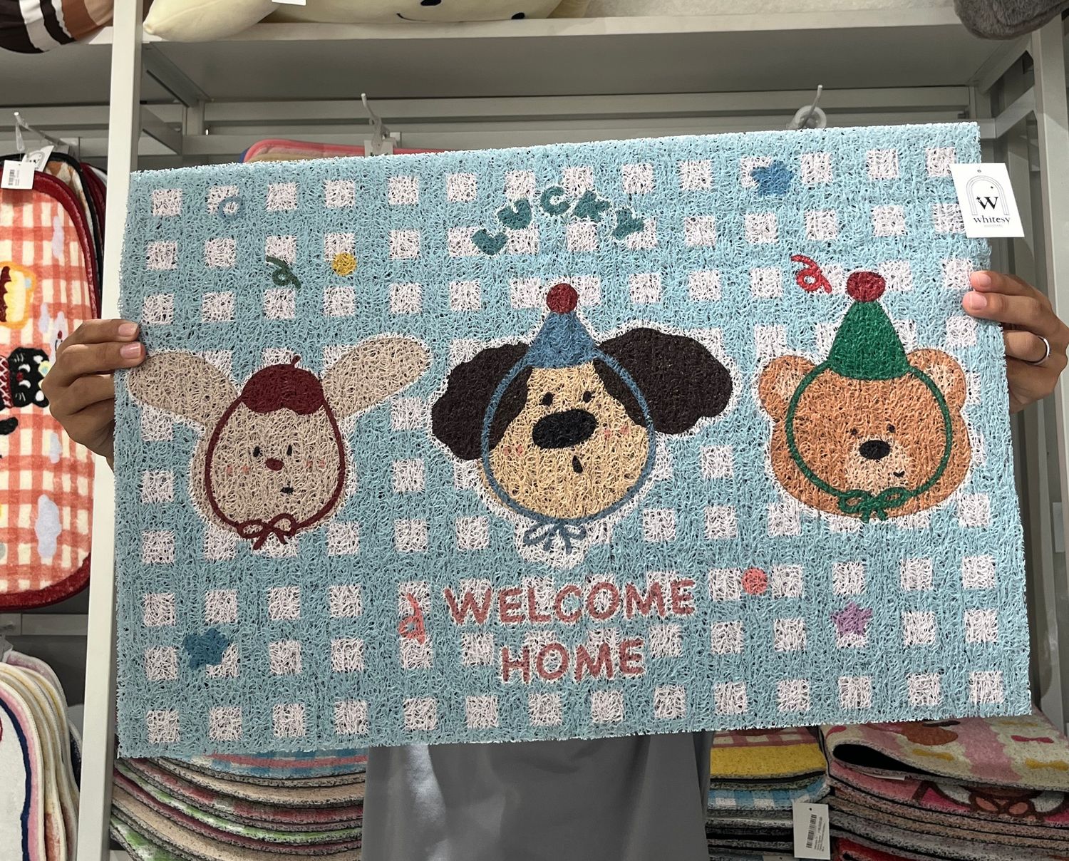 Bear Ribbon Line Pattern Floormat 40x60cm