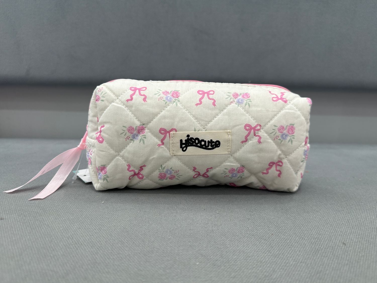 Ribbon Bow &amp; Flower Medium Pouch (2 colors)