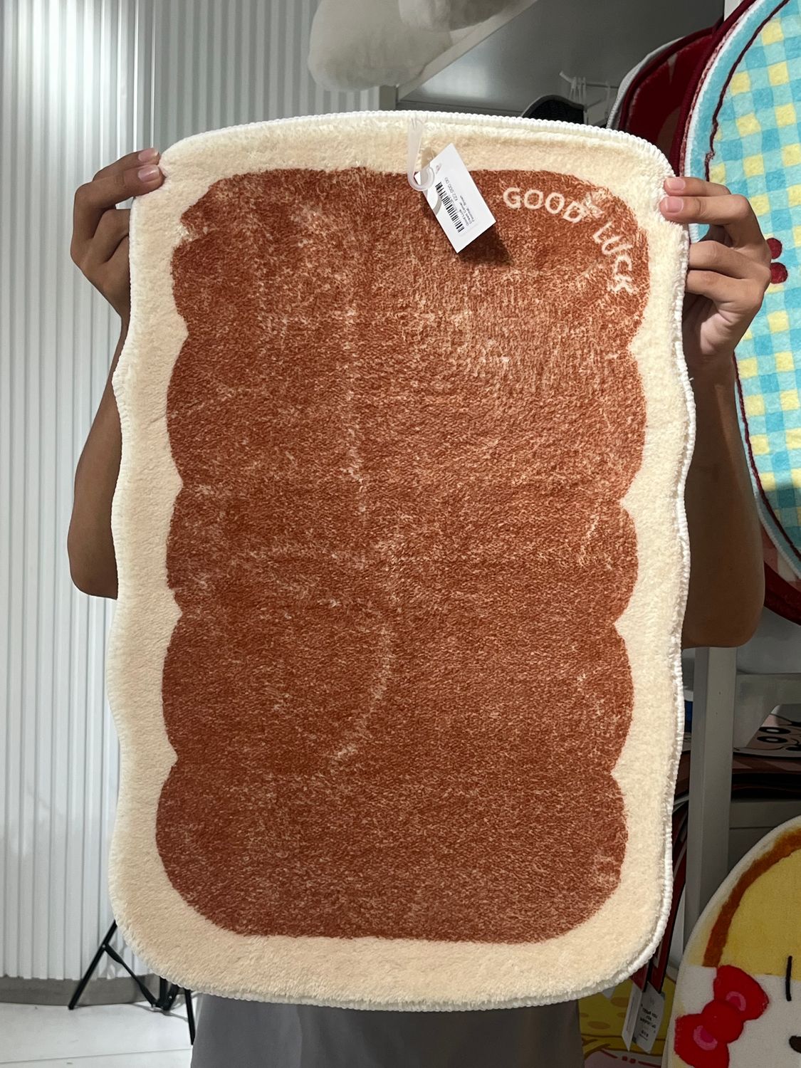 Good Luck Cream Corner Floormat - Brown
