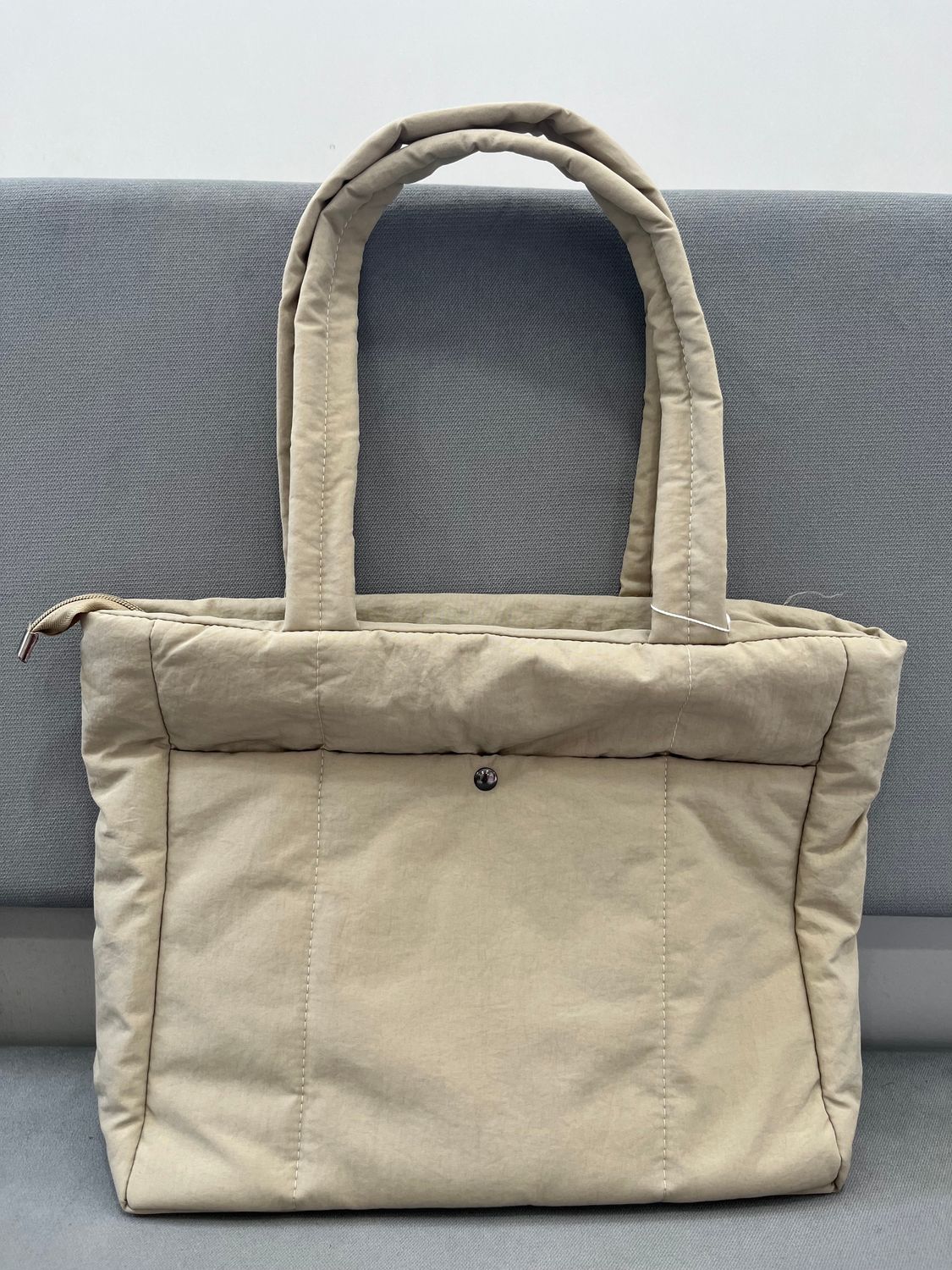 Puffy Button Tote Bag M28 - Gray