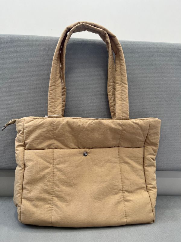 Puffy Button Tote Bag M28 - Khaki