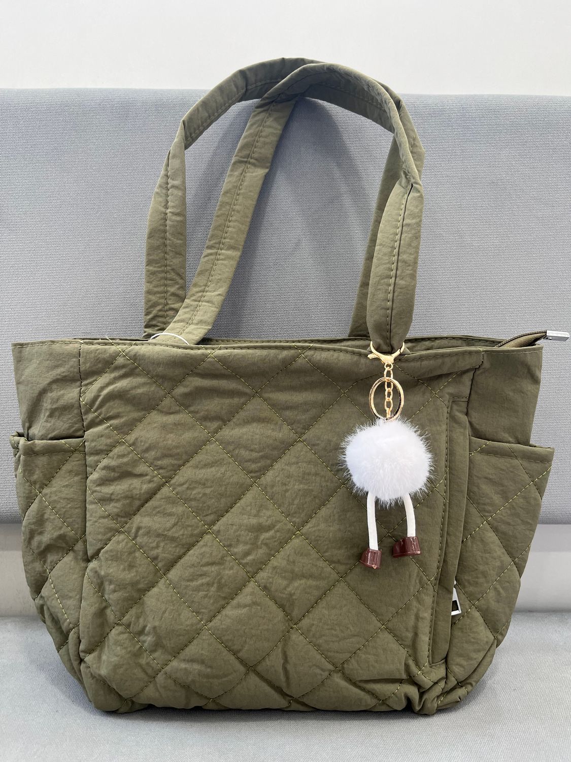 Puffy Square Tote Bag M28 - Green