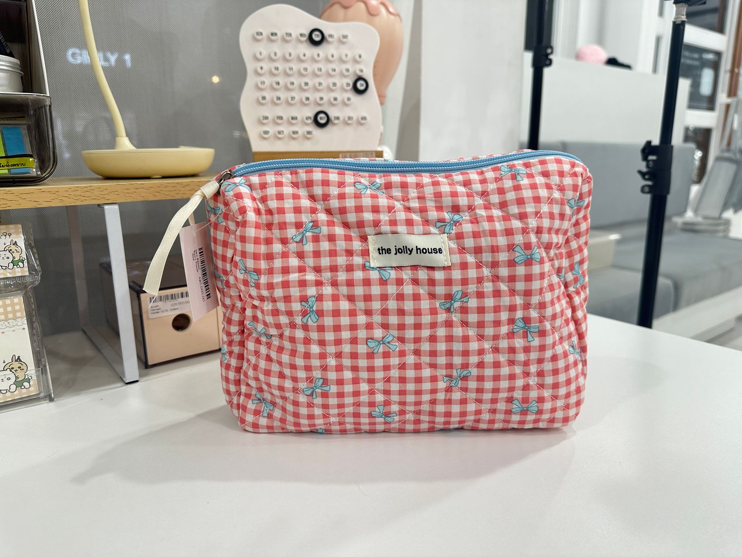 karo Ribbon Bow L Pouch - Red