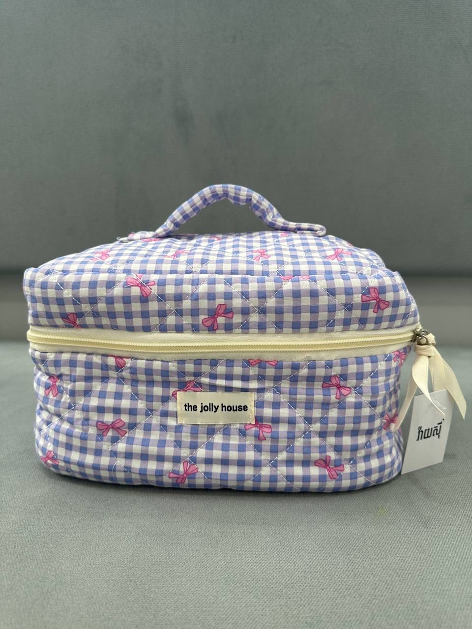 Karo Ribbon Bow Makeup Bag - Purple