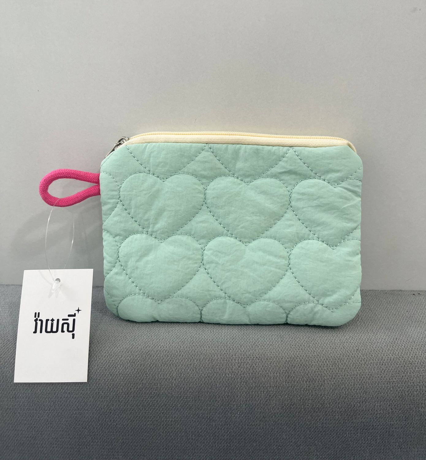 Heart Shape S Pouch - Mint