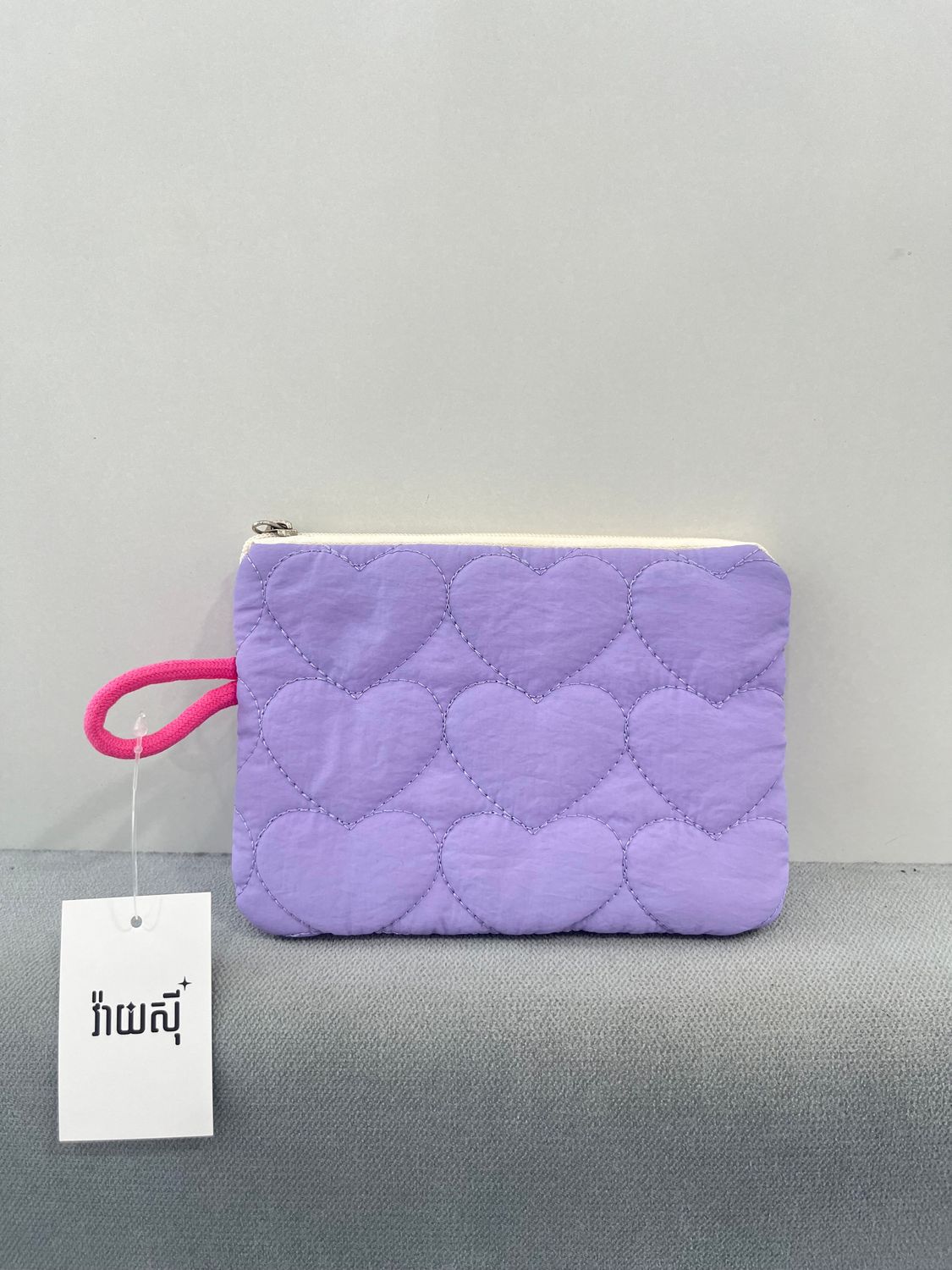 Heart Shape S Pouch - Purple