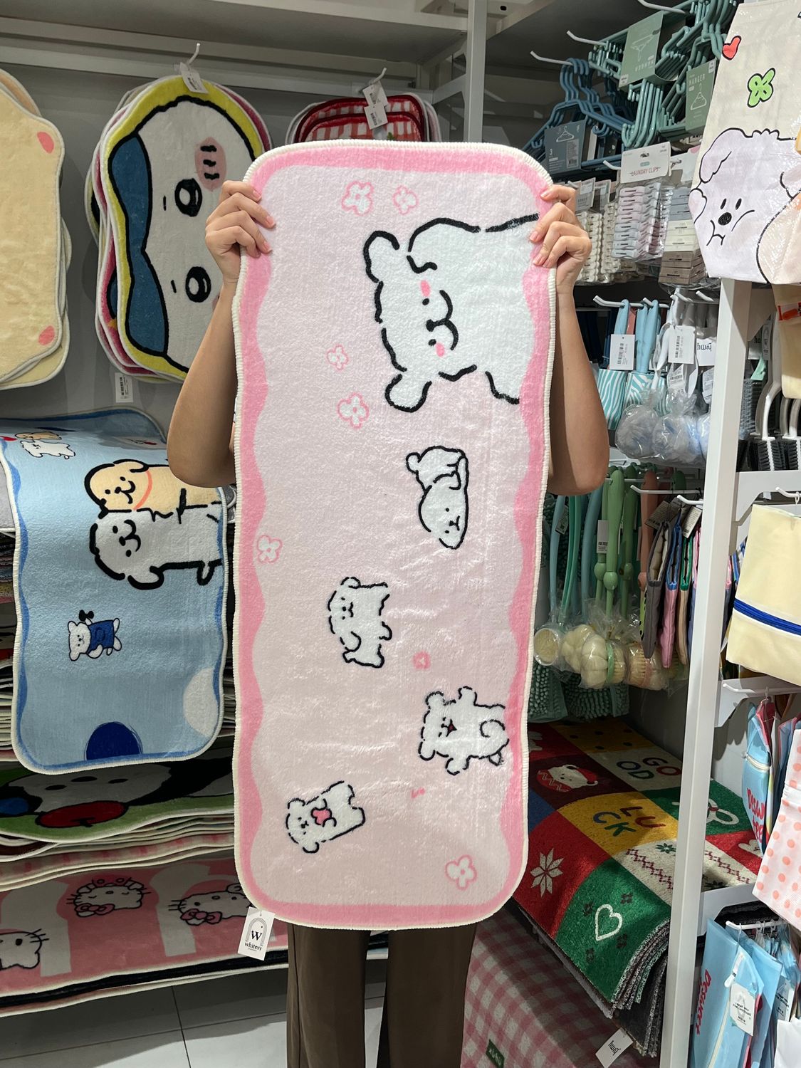 Large Curved Puppy Doormat 40x100cm Ju5 - Pink