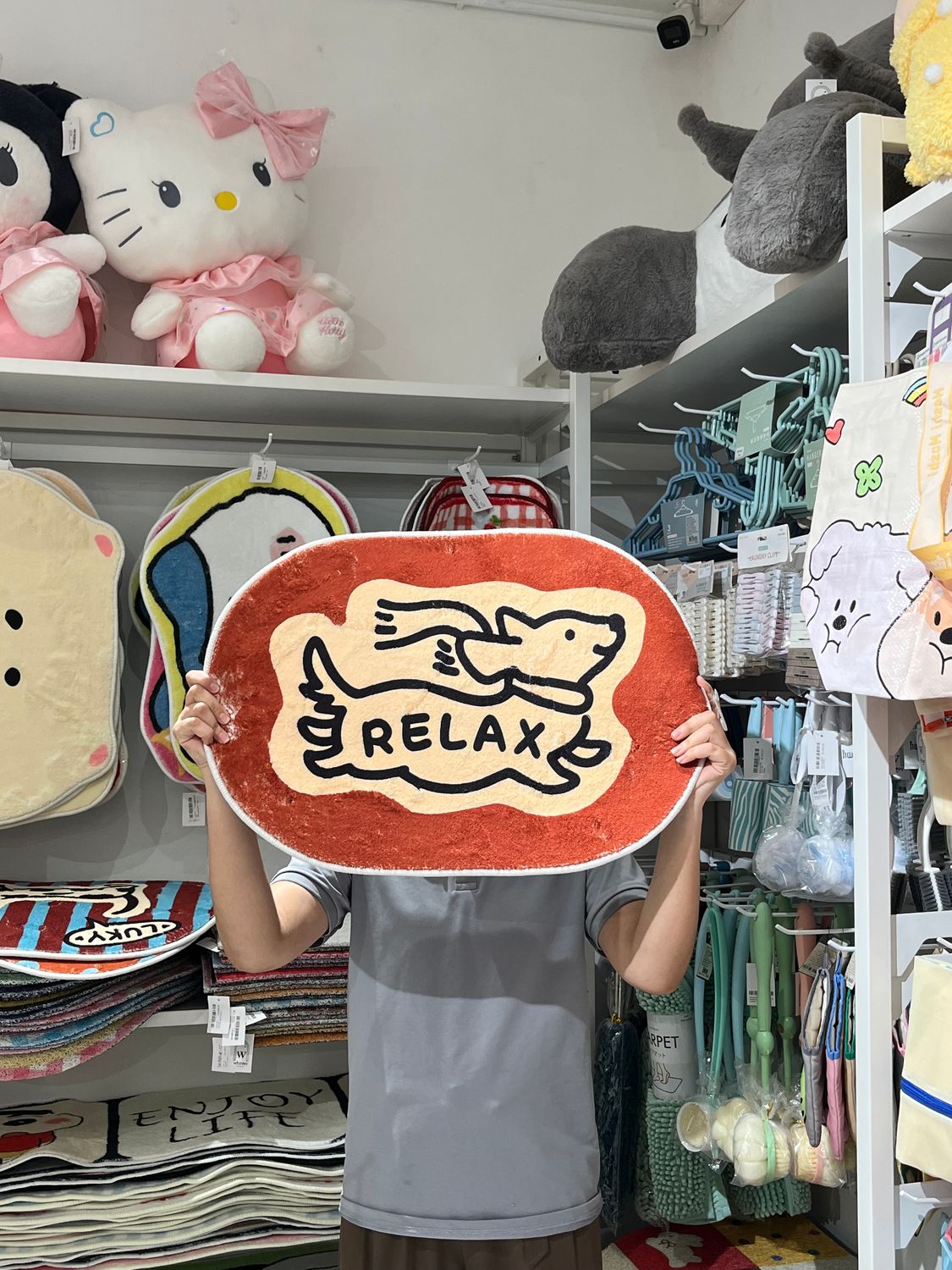 Doormat Brown Relax Dog Oval 40x60cm
