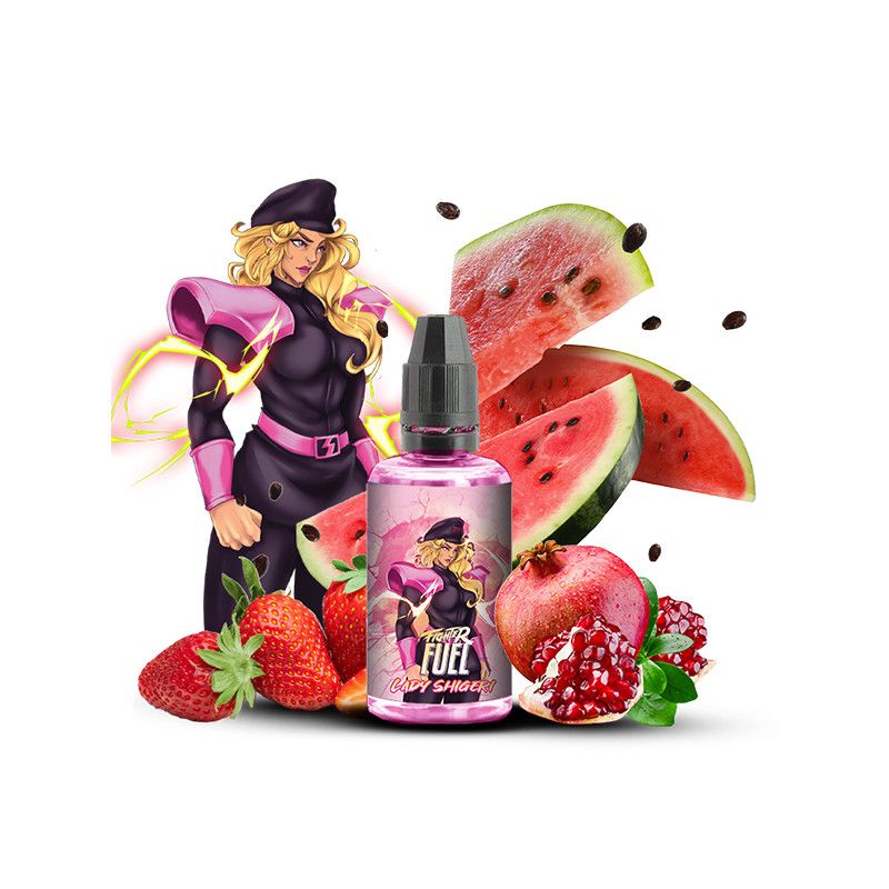 Concentré Lady Shigeri 30ml Fighter Fuel - Maison Fuel Fraise - Grenade - Pastèque
