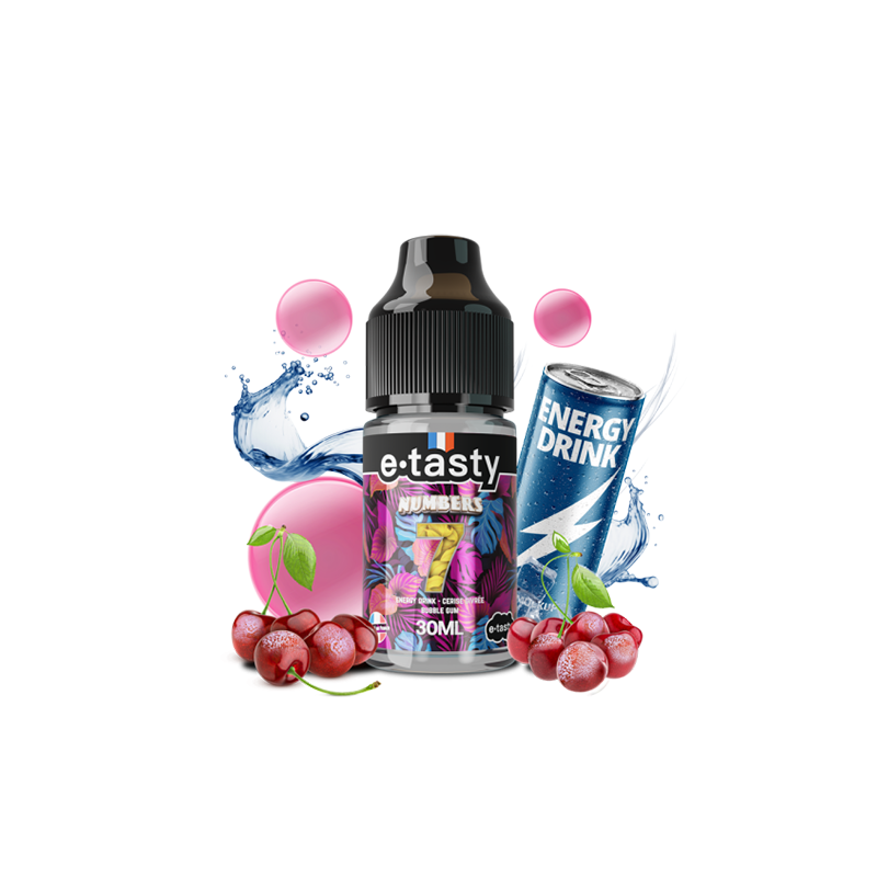 Concentré Numbers 7 30ml Numbers - e.Tasty Boisson Energisante - Bubble-Gum - Cerise - Frais