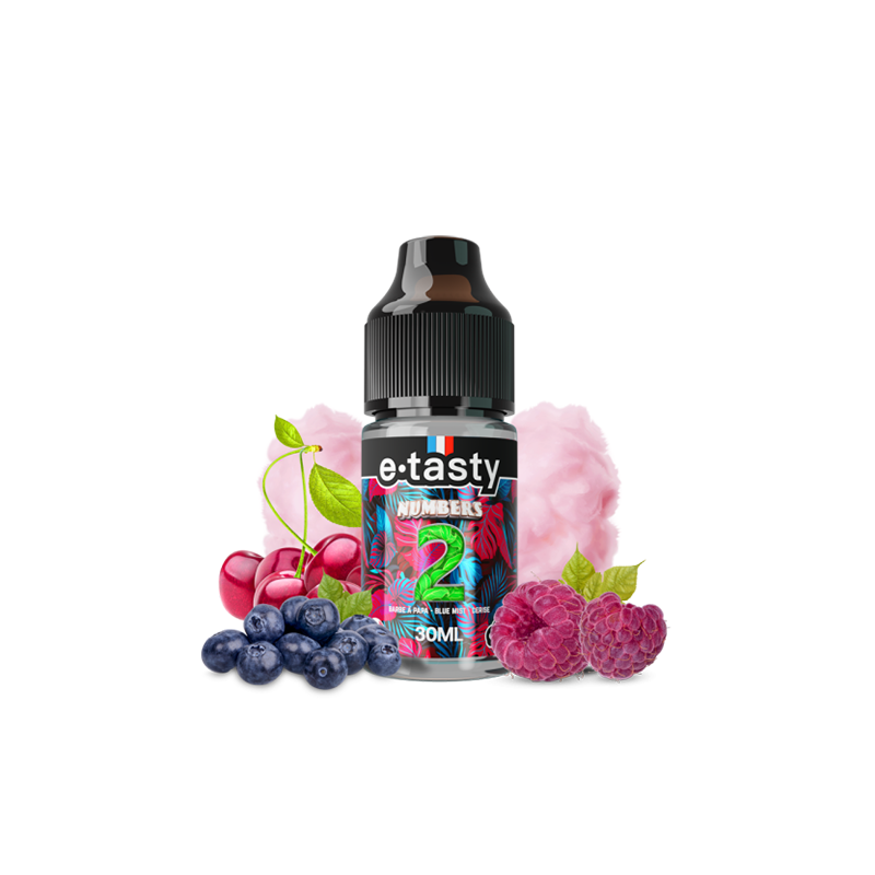 Concentré Numbers 2 30ml Numbers - e.Tasty  Barbe à Papa -Famboise - Blue Mist - Cerise - Frais