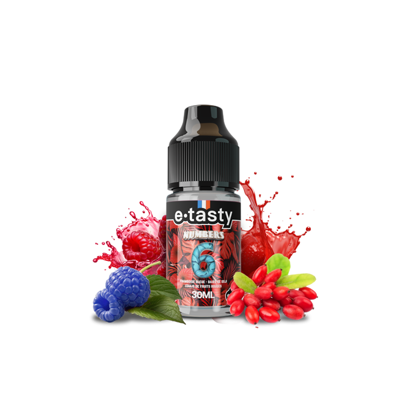 Concentré Numbers 6 30ml Numbers - e.Tasty  Framboise Bleue - Baies de Goji - Fruits Rouges