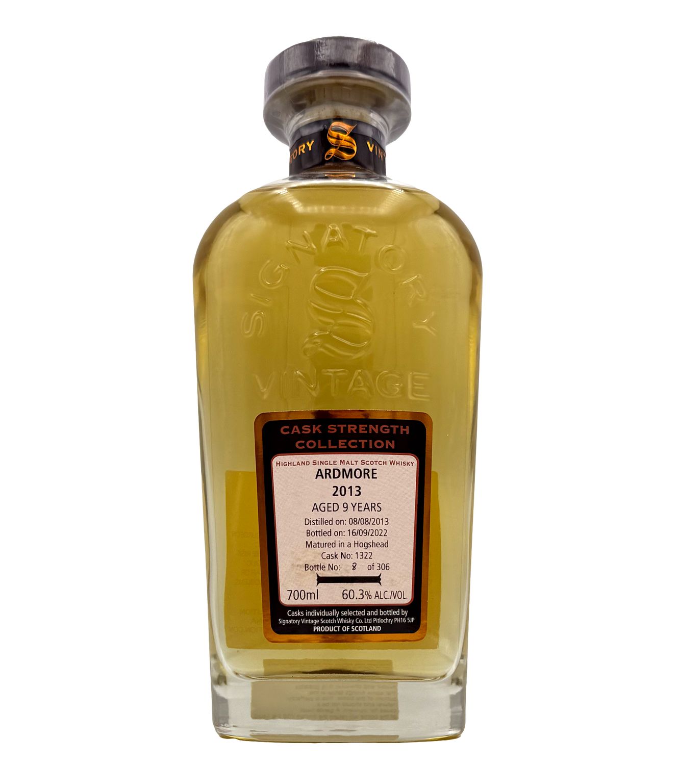Ardmore 9-year-old Signatory Cask Strength Collection Highland Single Malt 750ml