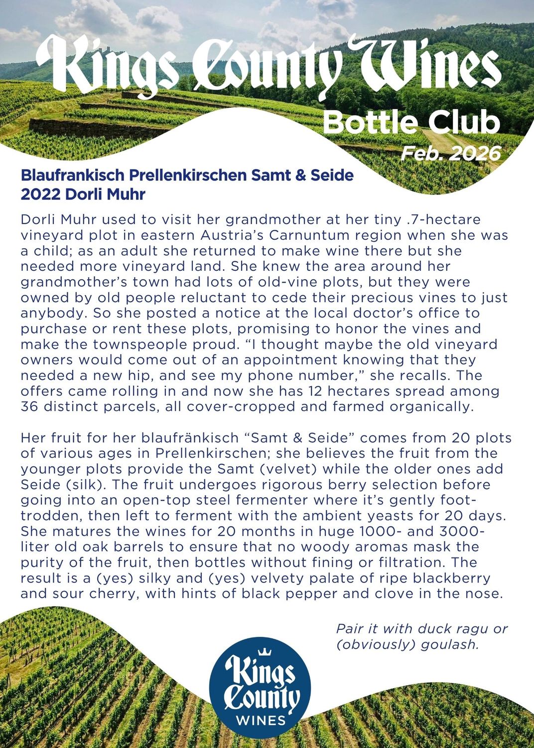 Blaufrankisch Prellenkirschen Samt &amp; Seide 2022 Dorli Muhr