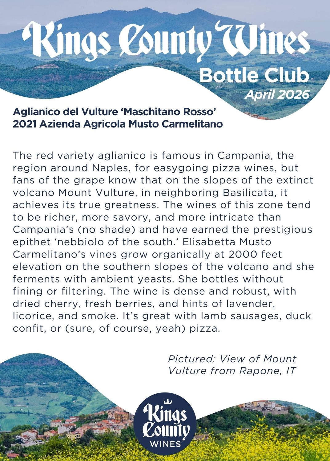 Aglianico del Vulture Maschitano 2021 Musto Carmelitano