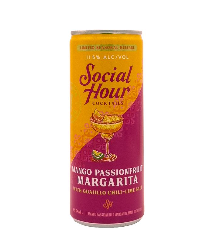 Mango Passion Fruit Margarita 250ml (can) Social Hour Cocktails