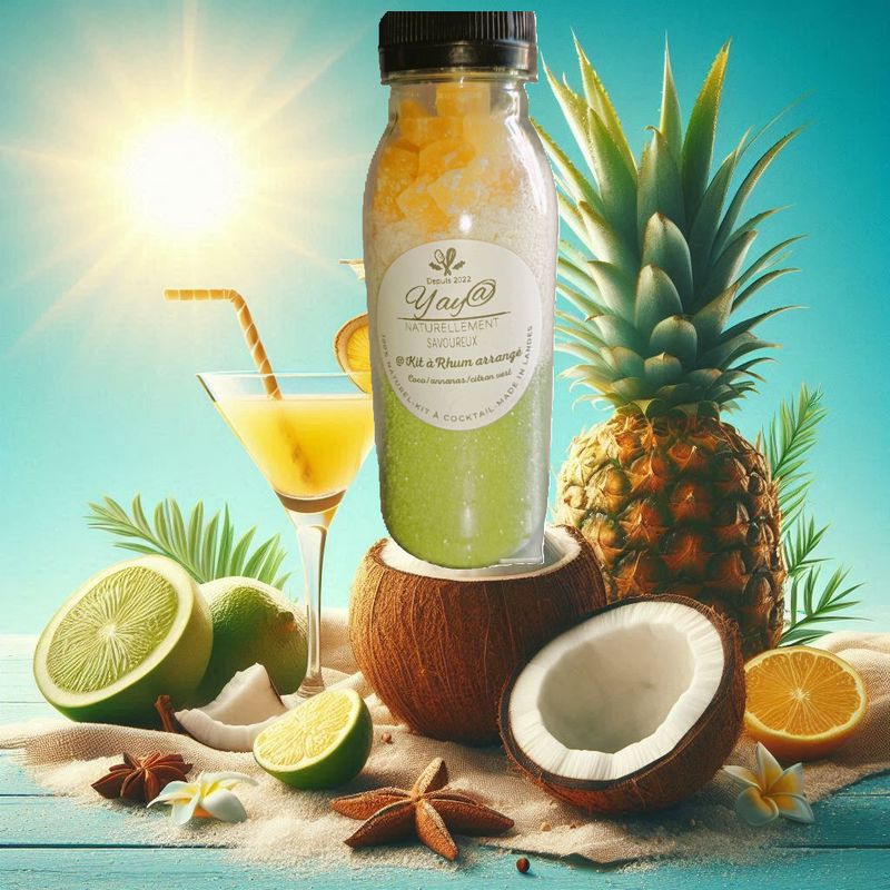 Kit à Rhum arrangé coco, citron vert, ananas