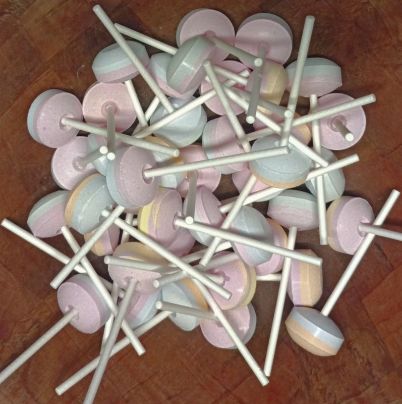 Lot Sucettes Lollies Rétro Bicolores (Vrac)