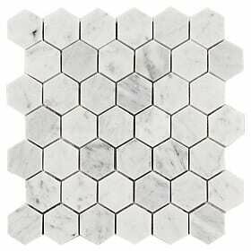Carrara Marble Honed Marble Hexagon Mosaics