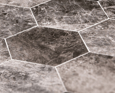Tundra Grey Honed Marble Hexagon Mosaics