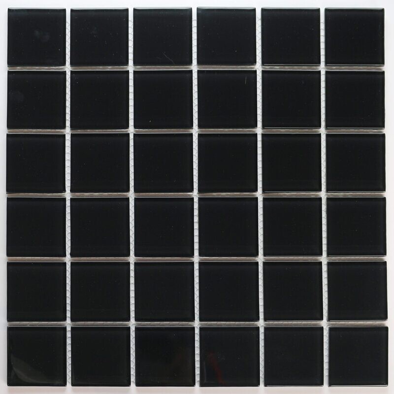 Crystal Black Glass Pool Mosaic