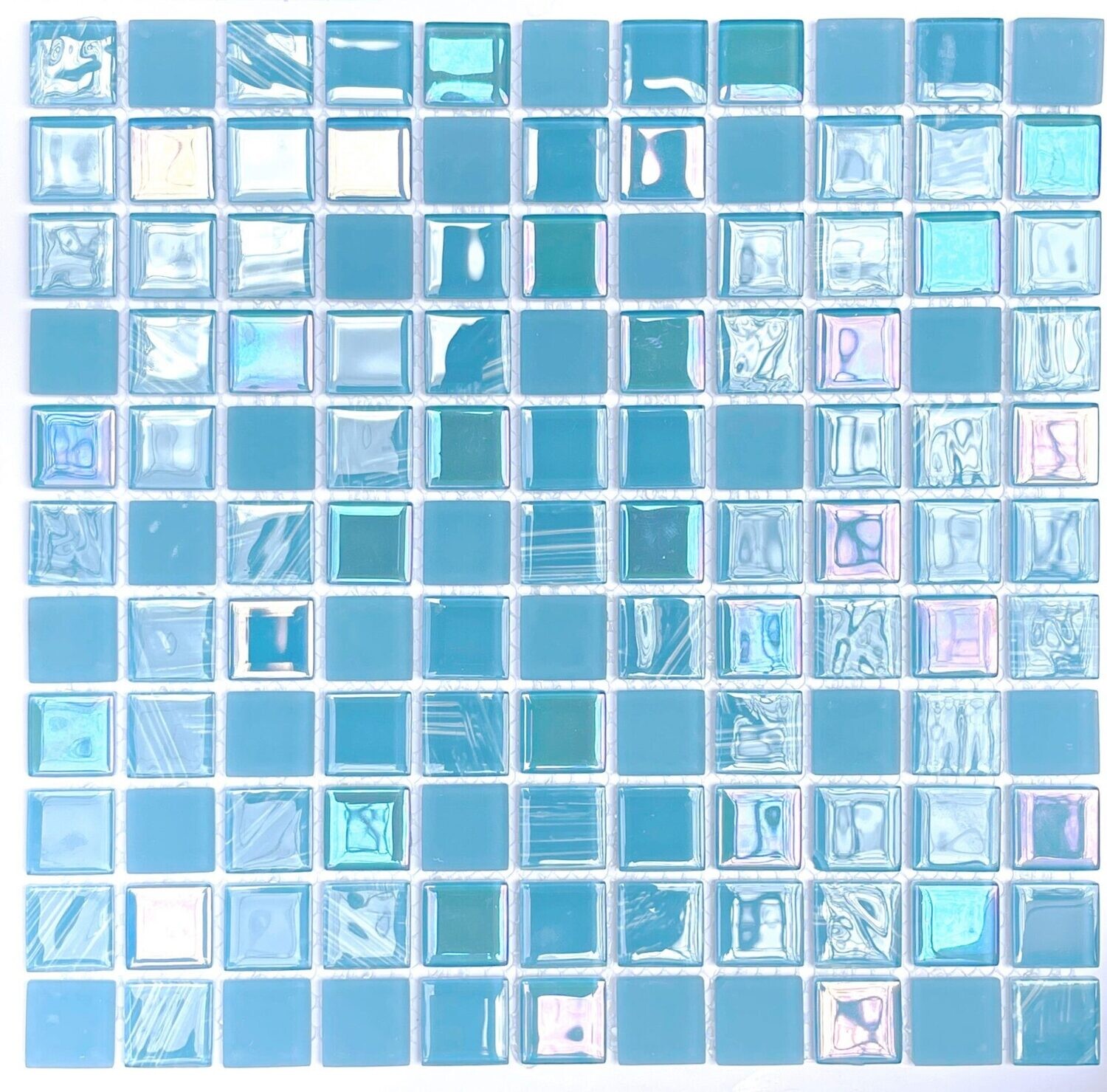Opal Blue Glass Pool Mosaic