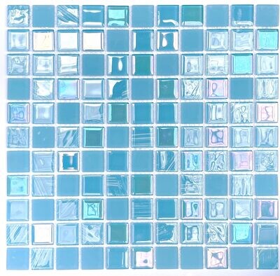 Opal Blue Glass Pool Mosaic