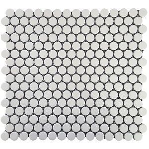 White Gloss Penny Round Mosaics