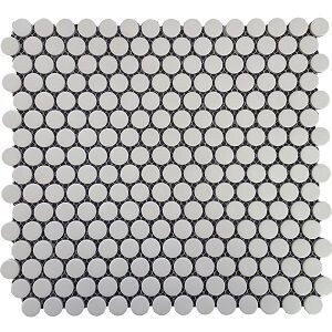 White Matt Penny Round Mosaics