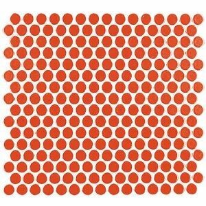 Red Gloss Penny Round Mosaics