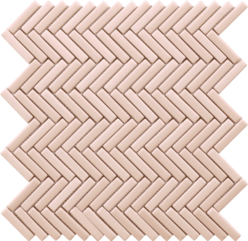 Sticks Flamingo Herringbone Glass Mosaics