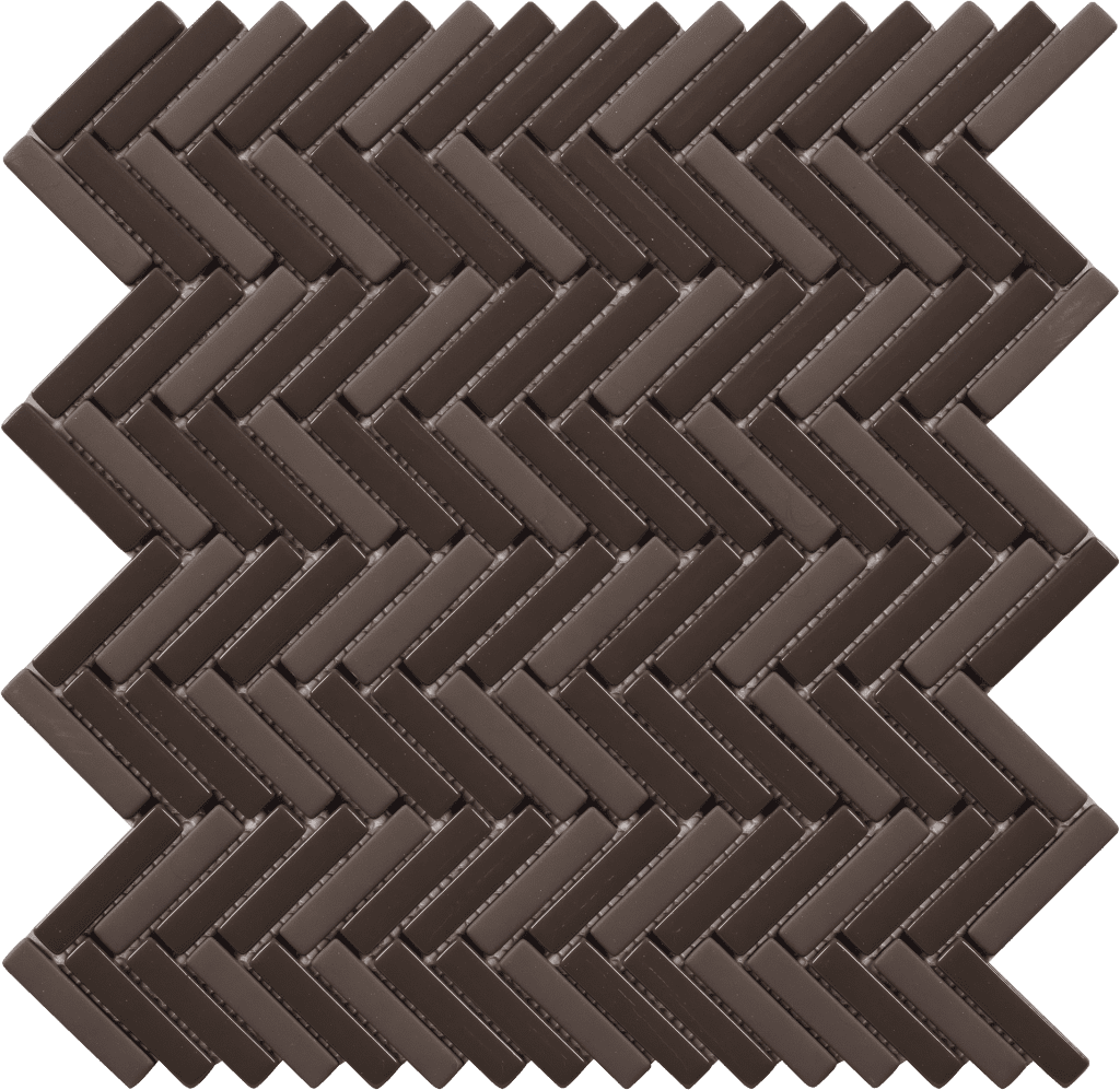 Sticks Graphite Herringbone Glass Mosaics