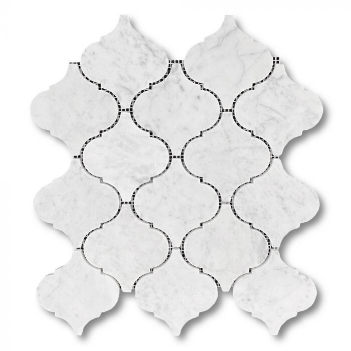 Carrara Marble Honed Lantern Mosaics