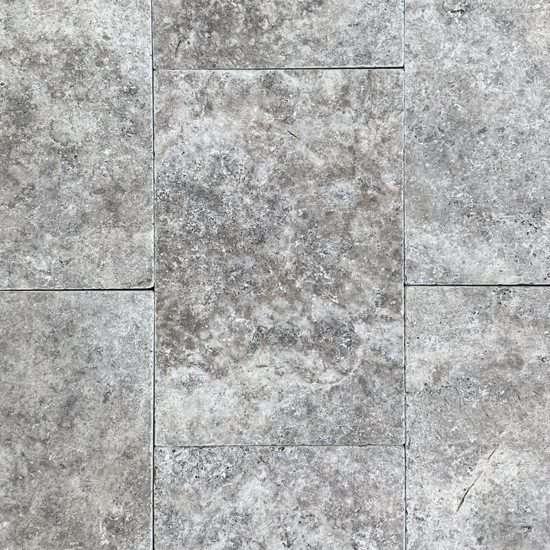 Silver Titanium Travertine Tumbled Copers
