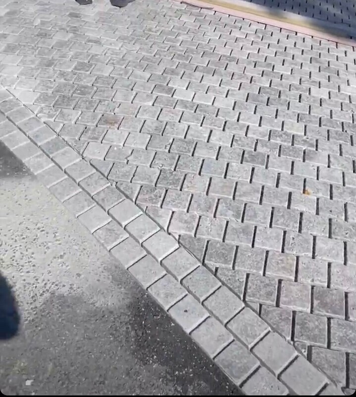 Silver Titanium Travertine Cobbles