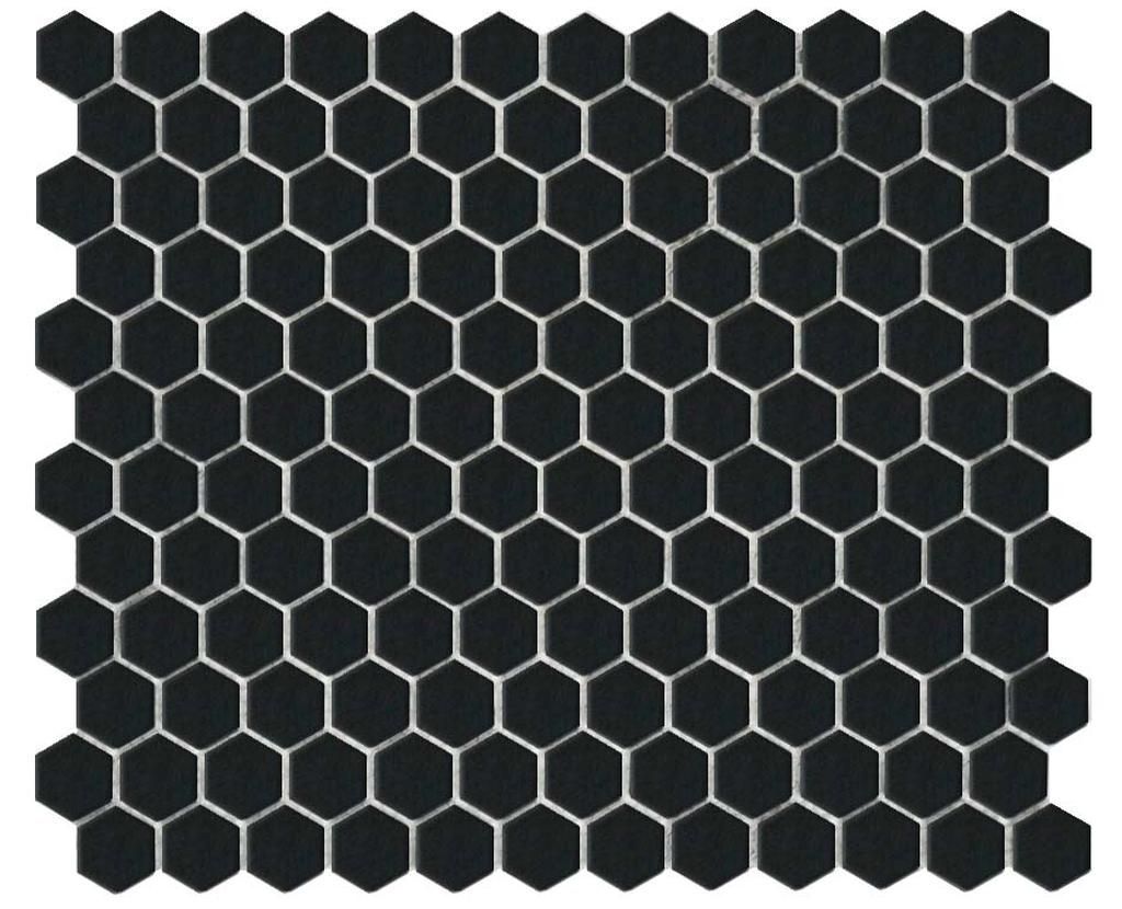 Black Gloss Hexagon Porcelain Mosaic