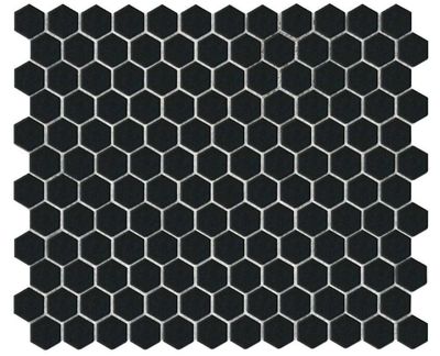 Black Gloss Hexagon Porcelain Mosaic