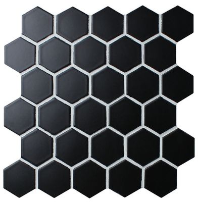 Black Matt Hexagon Porcelain Mosaic