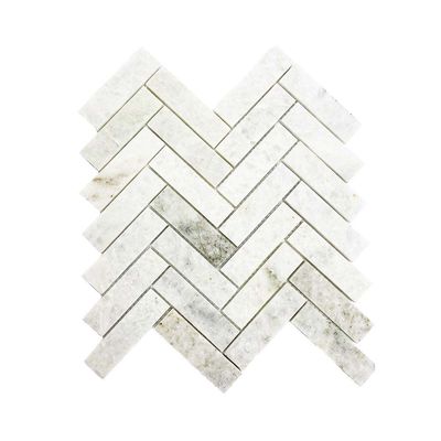 Ming Green Honed Marble Herringbone Mosaics