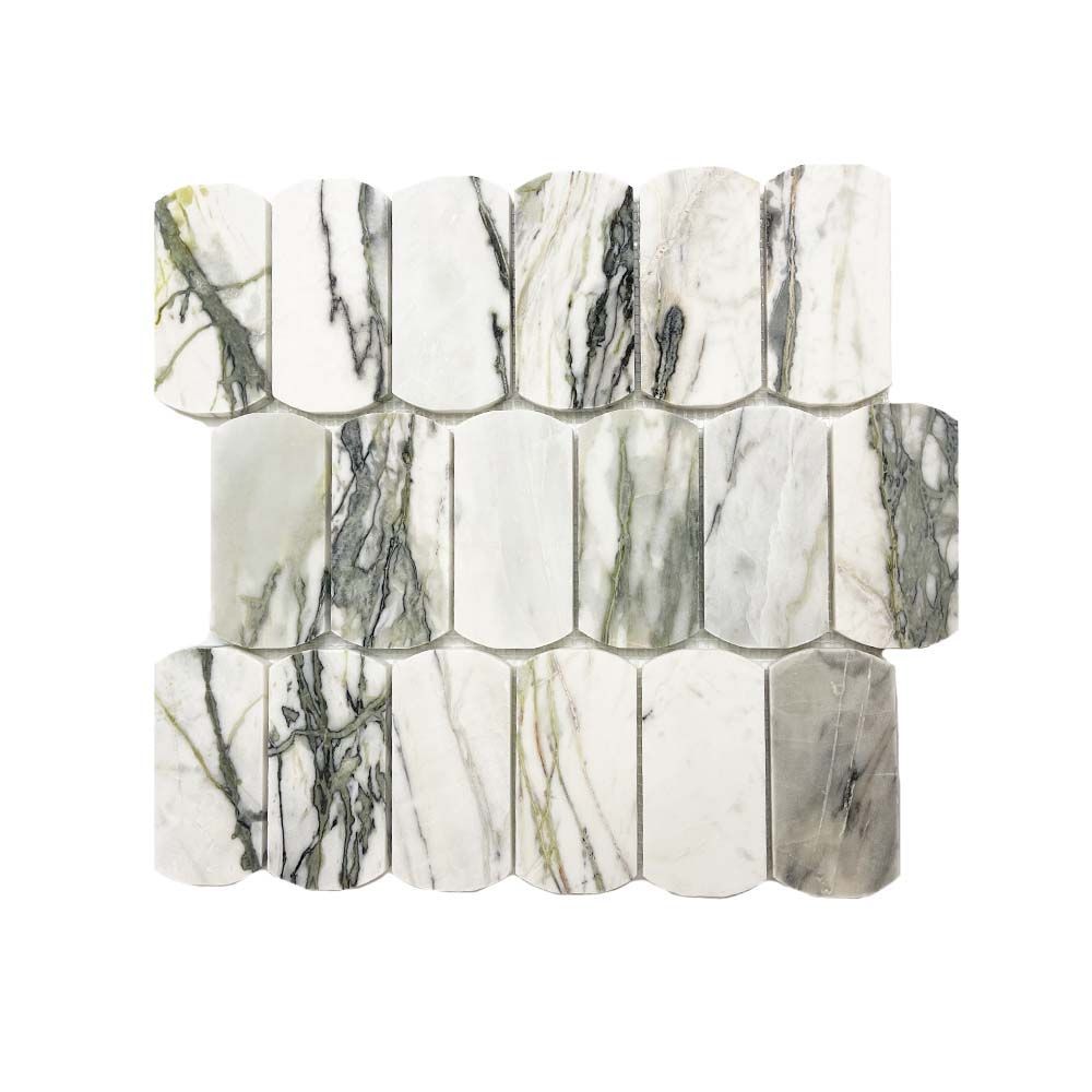 Pearl Jade Stone Arc Honed Marble Mosaics