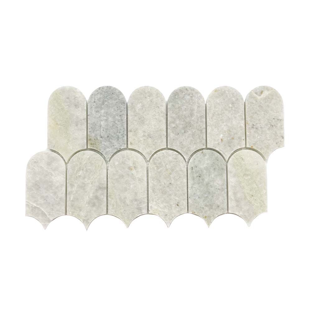 Ming Green Honed Marble Fishscale Mosaics