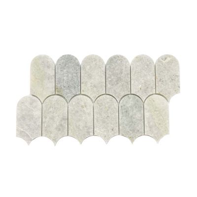 Ming Green Honed Marble Fishscale Mosaics