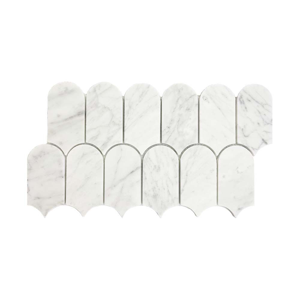 Carrara Fishscale Honed Marble Mosaics