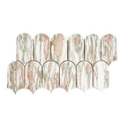 Rosa Portagallo Honed Marble Fishscale Mosaics