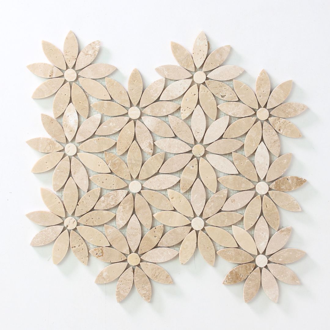 Eon Petals Classic Travertine Mosaics Eon Petals Classic Travertine Mosaics