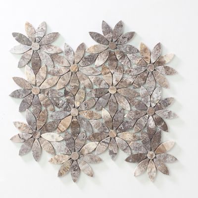 Eon Petals Silver Limestone Mosaics Eon Petals Silver Limestone Mosaics