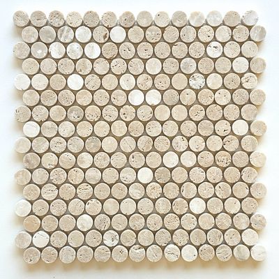Eon Penny Round Classic Travertine Mosaics Eon Penny Round Classic Travertine Mosaics